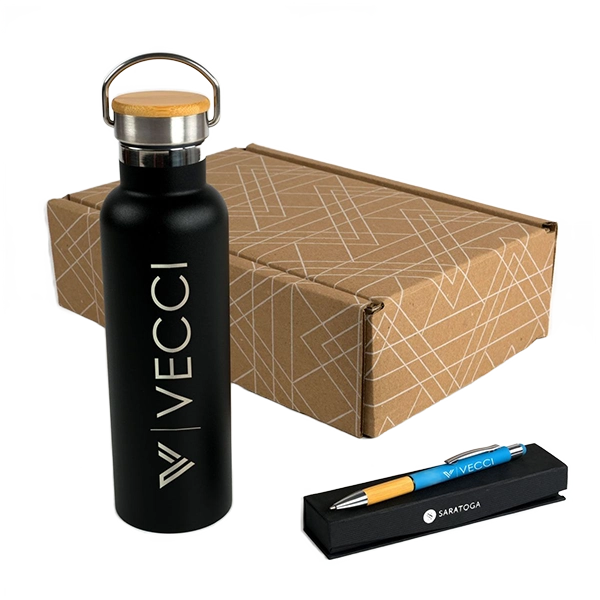 Black/Blue Bamboo Simple Gift Set