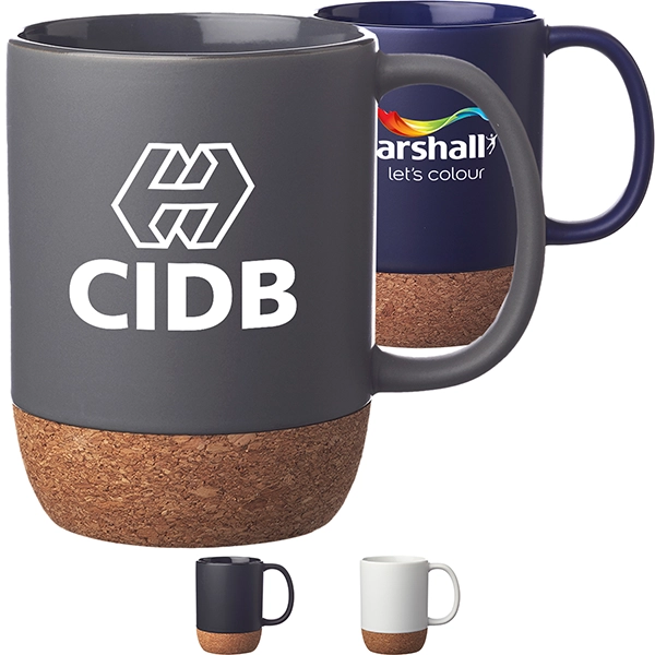 All colors of 15 oz Bottom Matte Cork Ceramic Mugs